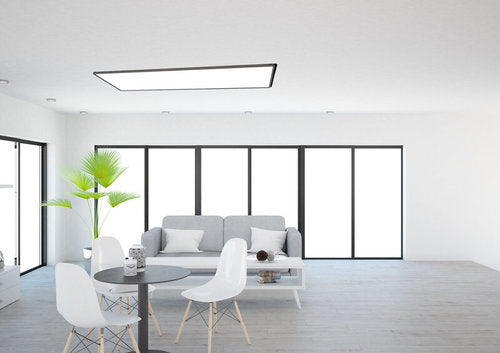 צמוד תקרה מלבן דק שחור TIME 64W 120X30CM IP40 3CCT