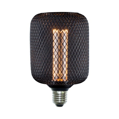 נורה מעוצבת גימור שחור TIFFANY ROLL E27 4W תאורת אווירה חמה