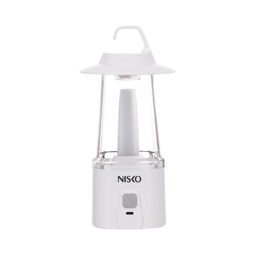 תאורה נטענת ניידת לבנה קמפינג 40 עם כבל USB ופנס