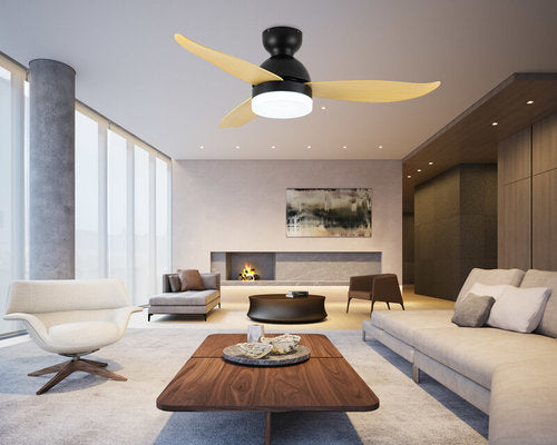 מאוורר תקרה חכם שחור/מייפל MONACO 46'' SMART