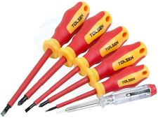 סט 6 מברגים 1000 וולט 38013 - שטוח 3-4-5.5 - PH1-PH2 וטסטר - כלי עבודה - Uriel-Shay