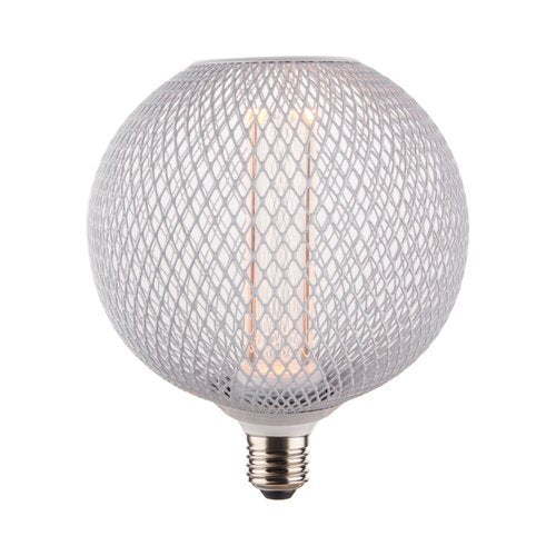 נורה מעוצבת גימור לבן TIFFANY ROUND E27 4W תאורת אווירה חמה
