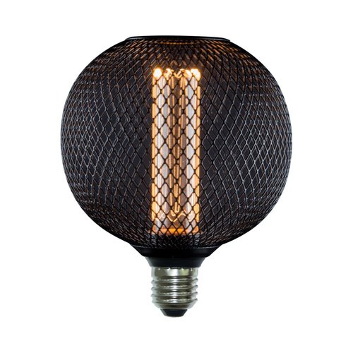 נורה מעוצבת גימור שחור TIFFANY ROUND E27 4W תאורת אווירה חמה