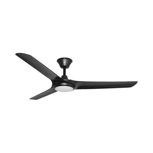 מאוורר תקרה שחור עם תאורת לד ABYSS 56" IP66