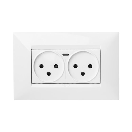 שקע כפול עם מטען USB מהיר אוניברסלי TYPE C PD ניסקו סוויץ' (35022224)